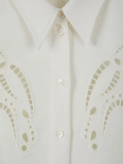 Shop Stella Mccartney Petals Crepe Shirt In Cream