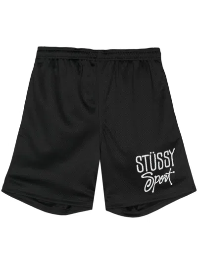 Shop Stussy Stüssy Logo Mesh Shorts In Black