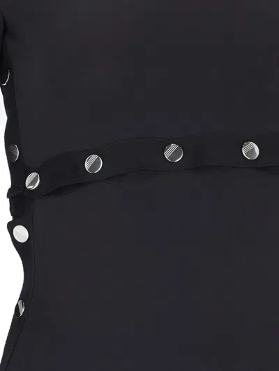 Attico Studded Asymmetric Convertible Dress In Black