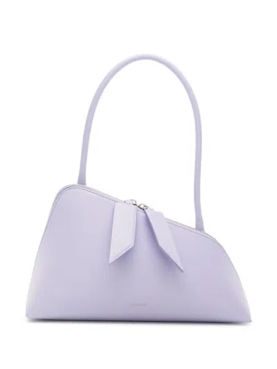 Shop Attico The  Sunrise Leather Shoulder Bag In Lilac