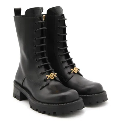 Shop Versace Boots In Black/ Gold