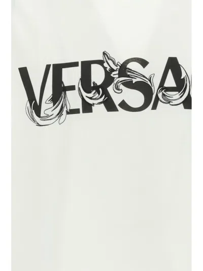 Shop Versace T-shirts & Vests In Bianco