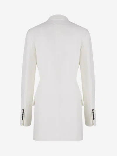 Shop Victoria Beckham Double Breasted Blazer Dress In Ivory