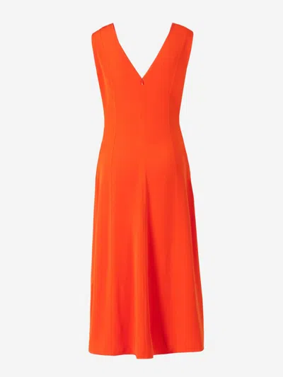 Shop Victoria Beckham Twist Midi Dress In Orange
