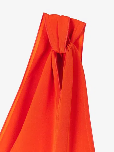 Shop Victoria Beckham Twist Midi Dress In Orange