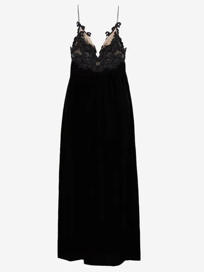 Shop Zimmermann Midi Velvet Dress In Negre