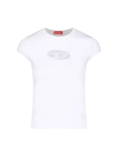 Shop Diesel "t-angie" T-shirt In White