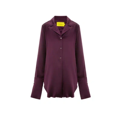 Shop Marques' Almeida Silk Shirt In Purple