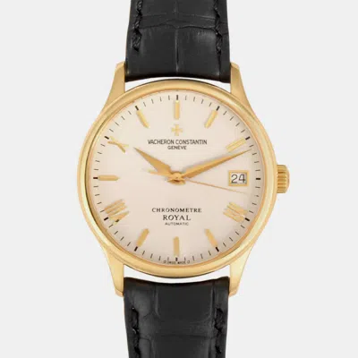 Pre-owned Vacheron Constantin 18k Yellow Gold Patrimony 47022 Men's Wristwatch 34mm