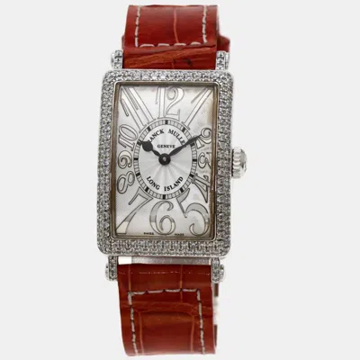 Pre-owned Franck Muller Silver 18k White Gold Long Island Women's Wristwatch 24 Mm