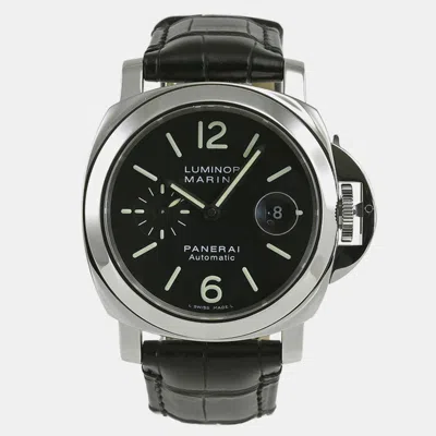 Pre-owned Panerai Black Stainless Steel Luminor Pam00104 Automatic Men's Wristwatch 44mm