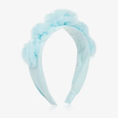 Shop Angel's Face Girls Blue Tulle Flower Hairband