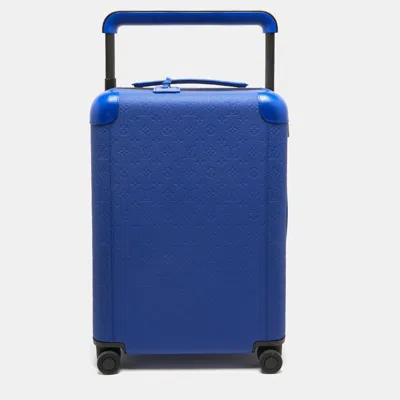 Pre-owned Louis Vuitton Racing Blue Monogram Empreinte Leather Horizon 55 Suitcase