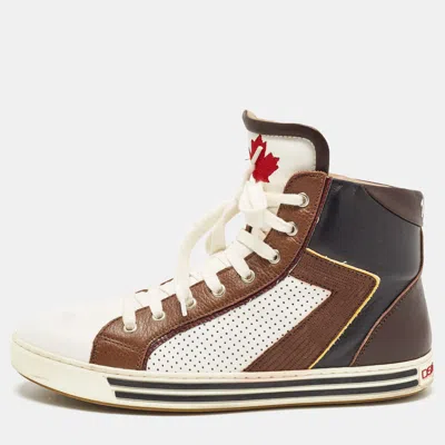 Pre-owned Dsquared2 Multicolor Leather High Top Sneakers Size 42
