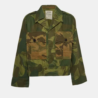 Pre-owned Zadig & Voltaire Green Camouflage Printed Cotton Jacket S