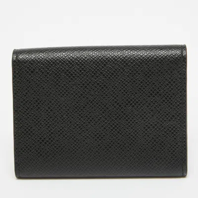 Pre-owned Louis Vuitton Black Taiga Leather Business Card Holder