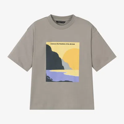 Shop Mayoral Nukutavake Boys Beige Sunset Cotton T-shirt