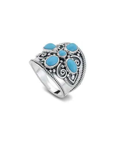 Samuel B. Silver 1.07 Ct. Tw. Turquoise Tribal Ring