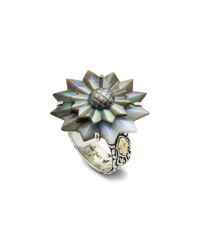 Samuel B. 18k Over Silver Pearl Flower Ring