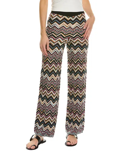 Shop Missoni Zigzag Wool-blend Pant In Black