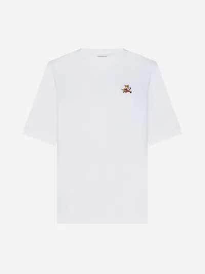 Shop Maison Kitsuné Speedy Fox Patch Cotton T-shirt In White