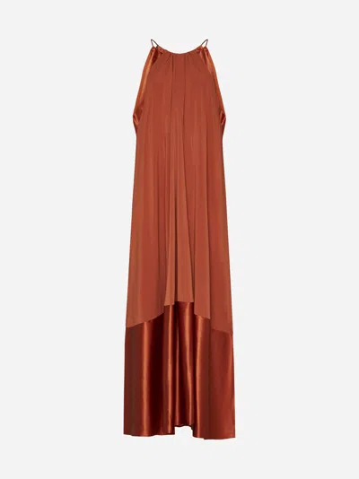 Shop Max Mara Samaria Viscose Long Dress In Orange