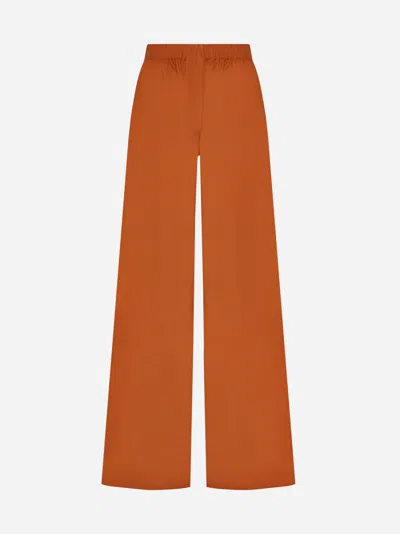 Shop Max Mara Navigli Cotton Trousers In Orange