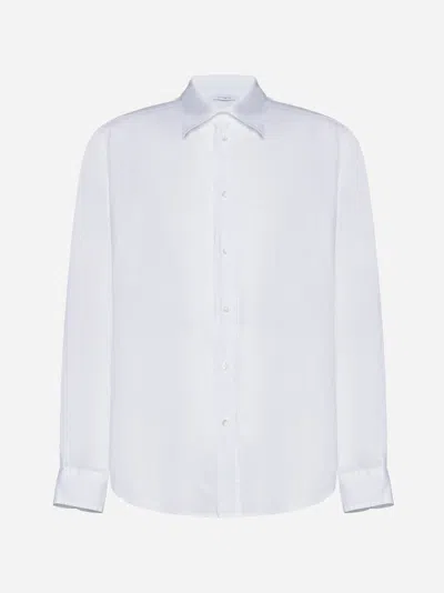 Shop Malo Linen Shirt In White