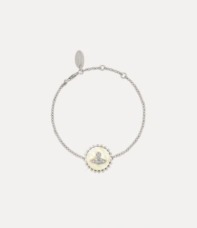 Shop Vivienne Westwood Neyla Bracelet In Platinum-white-mop