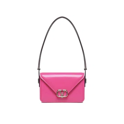 Shop Valentino Logo Shoulder Bag In Pink