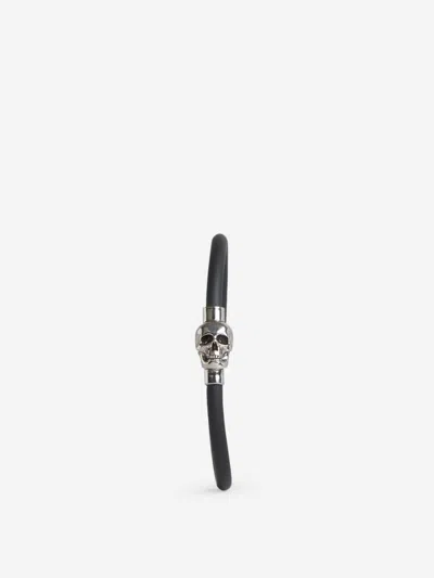 Shop Alexander Mcqueen Skull Cord Bracelet In Negre