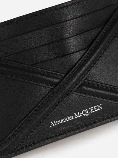 Shop Alexander Mcqueen Trim Detail Cardholder In Black