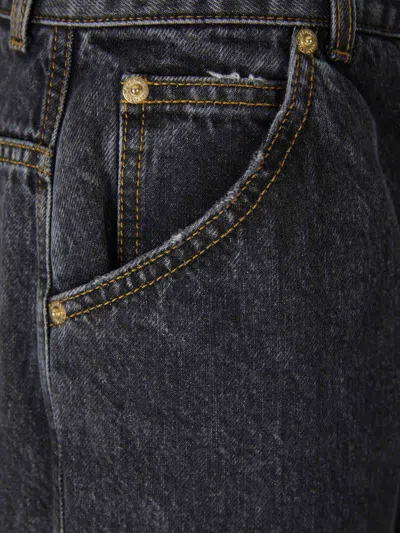 Shop Balmain Straight Cotton Jeans In Dark Blue