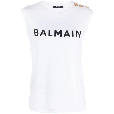 Shop Balmain T-shirts In White
