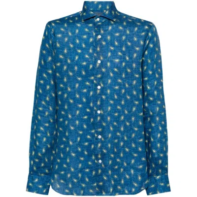 Shop Barba Shirts In Blue