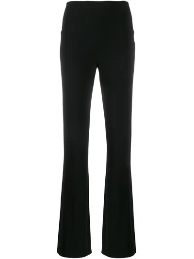 Shop Norma Kamali High-waisted Straight Leg Trousers In Black