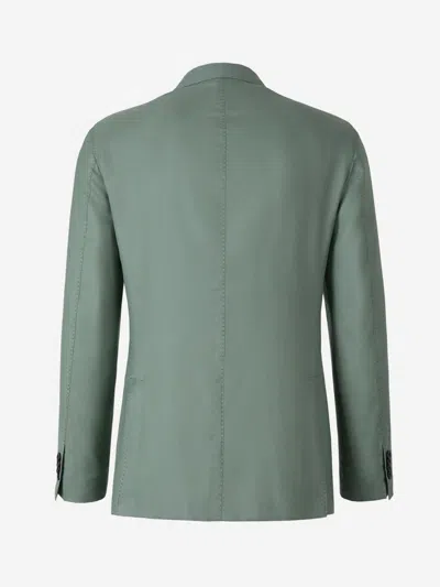 Shop Boglioli Cashmere And Silk Blazer In Sage Green