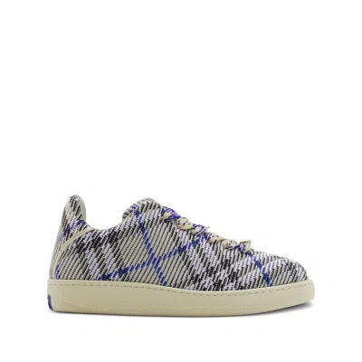 Shop Burberry Sneakers In Neutrals/blue