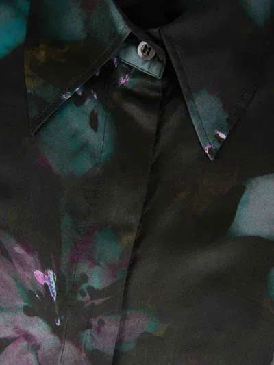 Shop Dries Van Noten Floral Silk Shirt In Verd Fosc