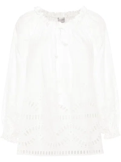 Shop Ermanno Firenze Off-shoulders Blouse In White