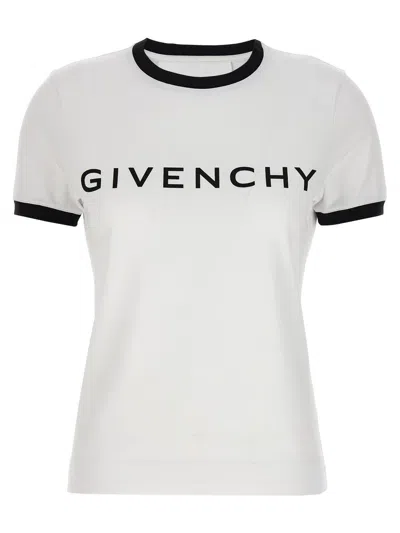 Shop Givenchy Logo Print T-shirt In White/black