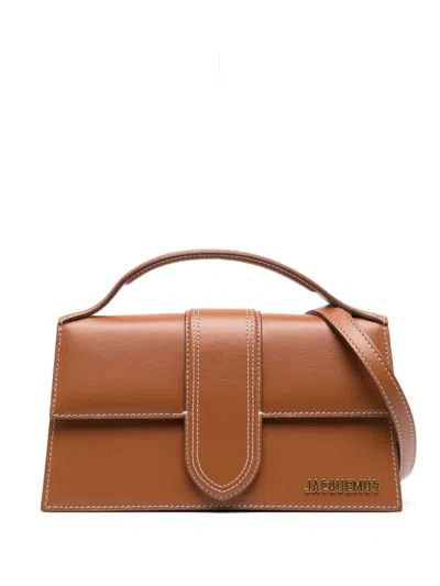 Shop Jacquemus Le Grand Bambino Handbag In Leather Brown