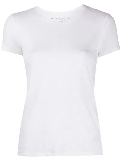 Shop Majestic Filatures Short Sleeve Round Neck T-shirt Clothing In White