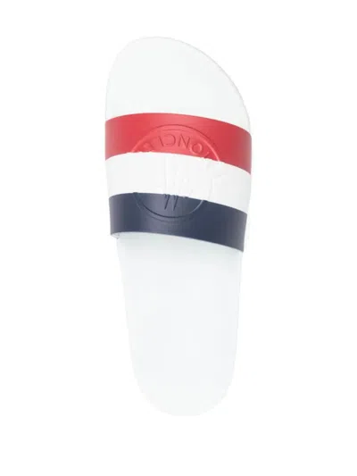 Shop Moncler Basile Slides Shoes In White