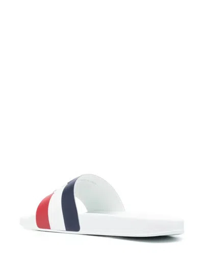 Shop Moncler Basile Slides Shoes In White