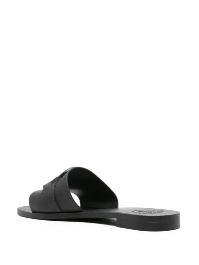 Shop Moncler Mon Slides Shoes In Black