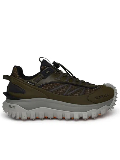 Shop Moncler Trail Grip Sneakers In Green Polyamide