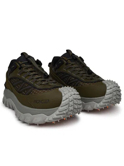 Shop Moncler Trail Grip Sneakers In Green Polyamide