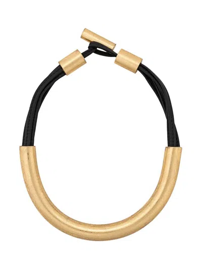 Shop Monies Canberry Necklace Accessories In Leather Gold