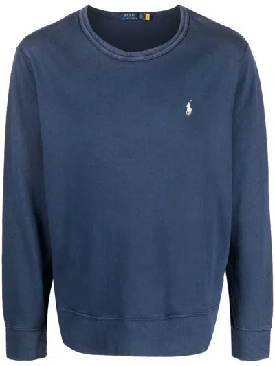 Shop Polo Ralph Lauren Crew Neck Sweatshirt Clothing In Blue